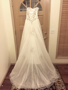 Jorge Perez de la Habana 'Glitz & Glam' size 6 new wedding dress front view on hanger