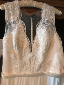Theia 'Alicia' size 12 sample wedding dress front view on hanger
