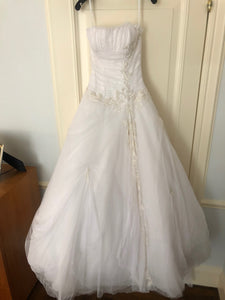 Ines Di Santo 'Embroidered Tulle' size 2 used wedding dress front view on hanger