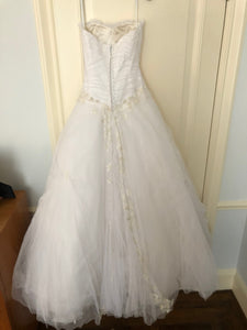 Ines Di Santo 'Embroidered Tulle' size 2 used wedding dress back view on hanger