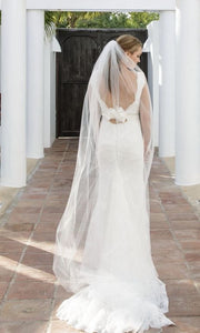 Inbal Dror '14-06' size 2 used wedding dress back view on bride