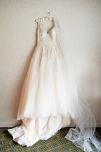 Load image into Gallery viewer, Cosmobella &#39;7859&#39; size 10 used wedding dress front view on hanger
