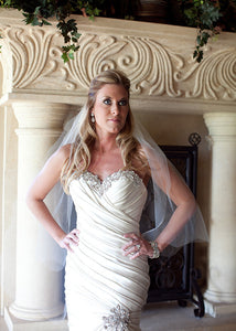 Pnina Tornai Pleated & Beaded Mermaid Wedding Dress - Pnina Tornai - Nearly Newlywed Bridal Boutique - 2
