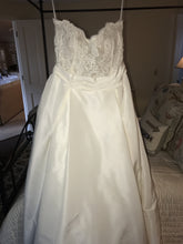 Load image into Gallery viewer, Anne Barge &#39;Enchanted&#39; size 12 used wedding dress front view close up on hanger
