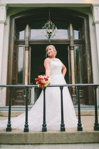 La Sposa 'Mecenas' size 10 used wedding dress front view on bride