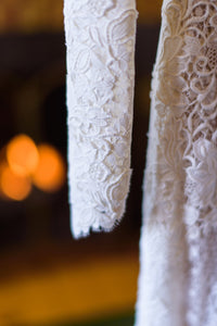 Pronovias 'Elvira' size 4 used wedding dress close up of fabric
