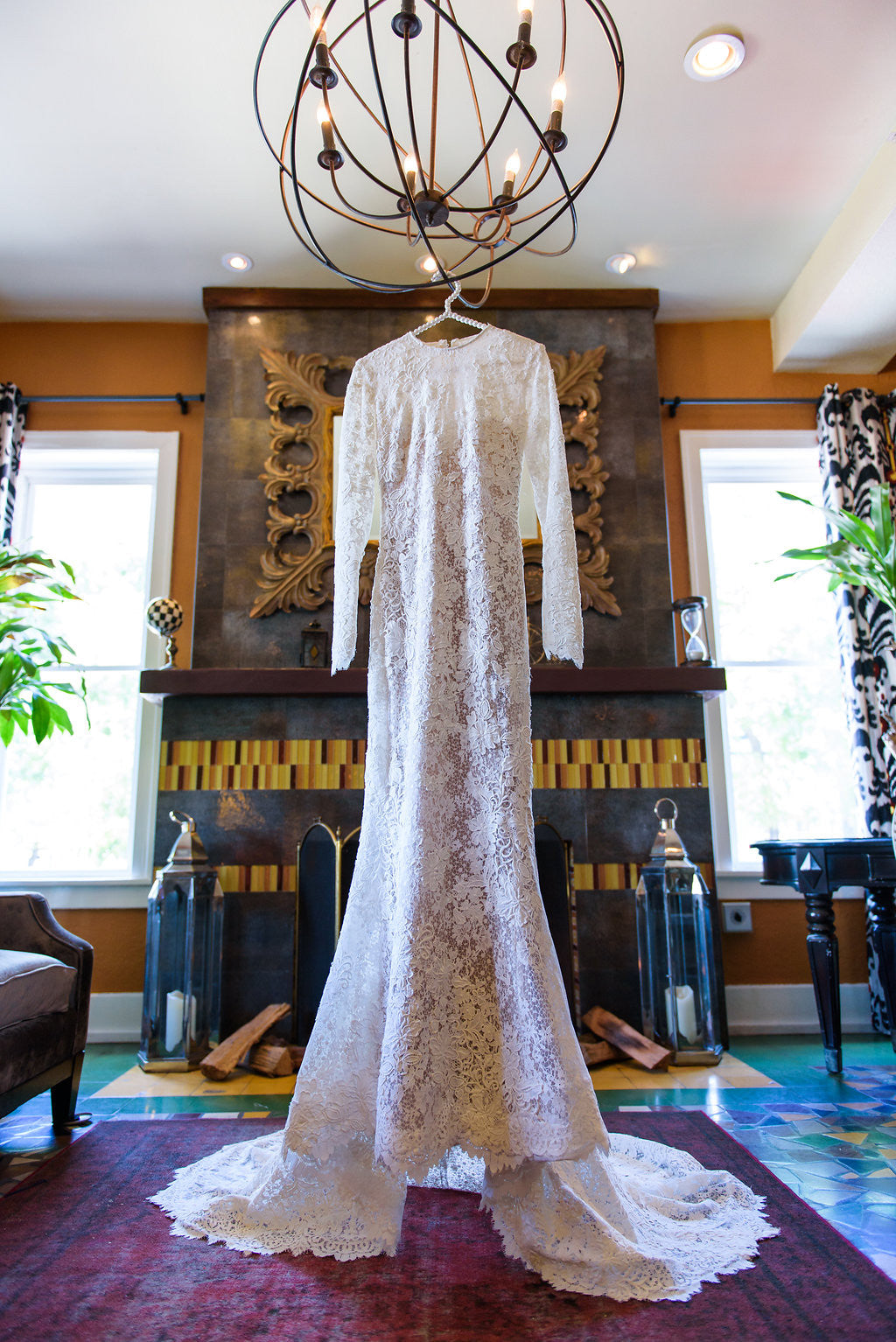 Pronovias 'Elvira' size 4 used wedding dress front view on hanger