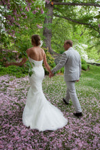 Load image into Gallery viewer, Anne Barge &#39;Trumpet&#39; size 10 used wedding dress back view on bride
