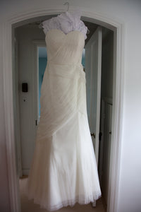 Anne Barge 'Trumpet' size 10 used wedding dress front view on hanger