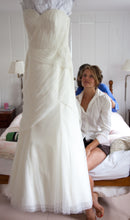 Load image into Gallery viewer, Anne Barge &#39;Trumpet&#39; size 10 used wedding dress front view on hanger
