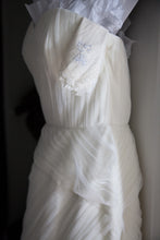 Load image into Gallery viewer, Anne Barge &#39;Trumpet&#39; size 10 used wedding dress side view on hanger
