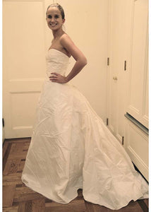 Reem Acra Silk Strapless A-line Wedding Dress - Reem Acra - Nearly Newlywed Bridal Boutique - 2