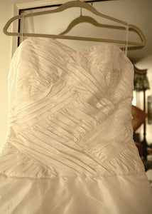 Reem Acra Silk Strapless A-line Wedding Dress - Reem Acra - Nearly Newlywed Bridal Boutique - 4