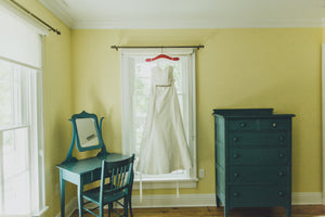 Romona Keveza '904' size 4 used wedding dress front view on hanger
