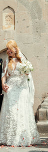Bridal Reflections 'Two In One' size 6 used wedding dress front view on bride