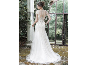 Maggie Sottero 'Sundance' size 8 used wedding dress back view on model