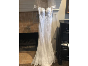 Maggie Sottero 'Shae' size 4 new wedding dress front view on hanger