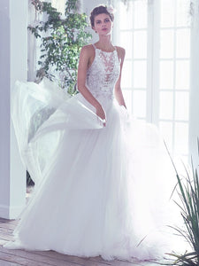 Maggie Sottero 'Lisette' size 4 new wedding dress front view on model