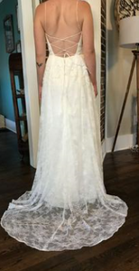 Christos 'Malia' size 8 new wedding dress back view on bride