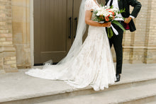 Load image into Gallery viewer, Watters &#39;Lyric 3012B&#39; size 12 used wedding dress front view on bride
