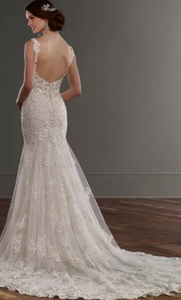 Martina Liana 'Low Back' size 6 new wedding dress back view on model