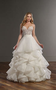 Martina Liana 'Organza Ballroom Separates' size 10 new wedding dress front view on model