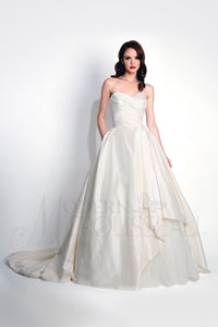 Modern Trousseau 'Mina' size 8 sample wedding dress front view on model