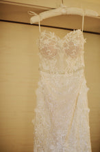 Load image into Gallery viewer, Berta &#39;17-110&#39; size 4 used wedding dress front view close up on hanger

