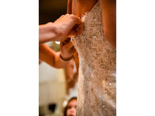 Load image into Gallery viewer, Monique Lhuillier &#39;Perla&#39; size 0 used wedding dress close up view of fabric
