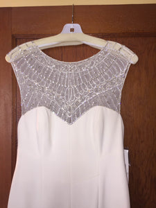 Nicole Miller 'Lily' size 6 new wedding dress front view of neckline