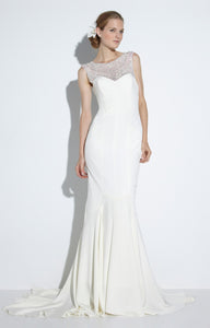 Nicole Miller 'Lily' size 6 new wedding dress front view on model