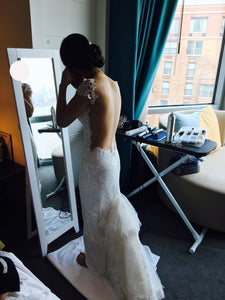 Olvi/Olga Yermoloff '2277' size 4 used wedding dress back view on bride