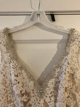 Load image into Gallery viewer, Madison James &#39;12&#39; size 8 used wedding dress front view on hanger
