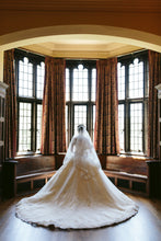 Load image into Gallery viewer, Mandy &#39;Princess&#39; size 0 used wedding dress back view on bride
