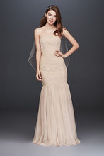 Load image into Gallery viewer, Galina &#39;Pleated Tulle Mermaid&#39; size 10 used wedding dress front view on model
