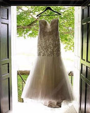 Load image into Gallery viewer, Lis Simon &#39;Harlow&#39; size 10 used wedding dress front view on hanger
