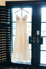 Load image into Gallery viewer, Romona Keveza &#39;Kona-Alencon Lace&#39; size 4 used wedding dress front view on hanger
