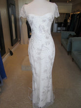 Load image into Gallery viewer, Reem Acra &#39;Over the Moon&#39; size 10 used wedding dress front view on mannequin
