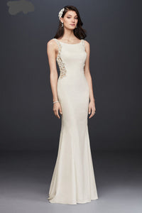 Galina Signature 'Beaded Illusion' size 8 new wedding dress front view on model