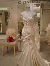 Load image into Gallery viewer, Pnina Tornai &#39;Ruched Mermaid&#39; size 10 used wedding dress front view on mannequin
