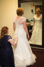 Load image into Gallery viewer, More Lee &#39;Ivory&#39; size 16 used wedding dress back view on bride
