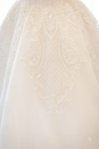 Jacy Kay 'Custom' size 6 used wedding dress view of fabric