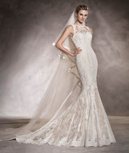 Load image into Gallery viewer, Pronovias &#39;Aura&#39; size 6 sample wedding dress front view on mannequin
