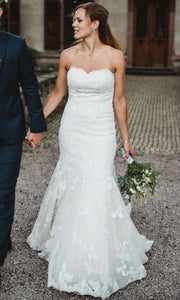 Pronovias 'Tessy' size 6 used wedding dress front view on bride