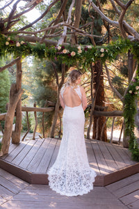 BHLDN 'Ventura' size 12 used wedding dress back view on bride