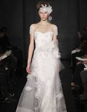 Load image into Gallery viewer, Reem Acra &#39;Over the Moon&#39; size 10 used wedding dress front view on model
