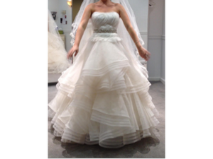 Rivini 'Waverly' size 8 used wedding dress front view on bride