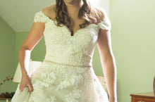 Load image into Gallery viewer, Maggie Sottero &#39;Saffron&#39; size 6 used wedding dress front view on bride
