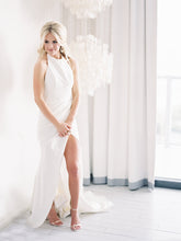 Load image into Gallery viewer, Custom &#39;Erin Grey Couture&#39; size 0 used wedding dress front view on model
