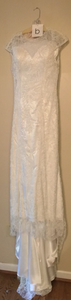 Allure 'C324' size 10 used wedding dress front view on hanger